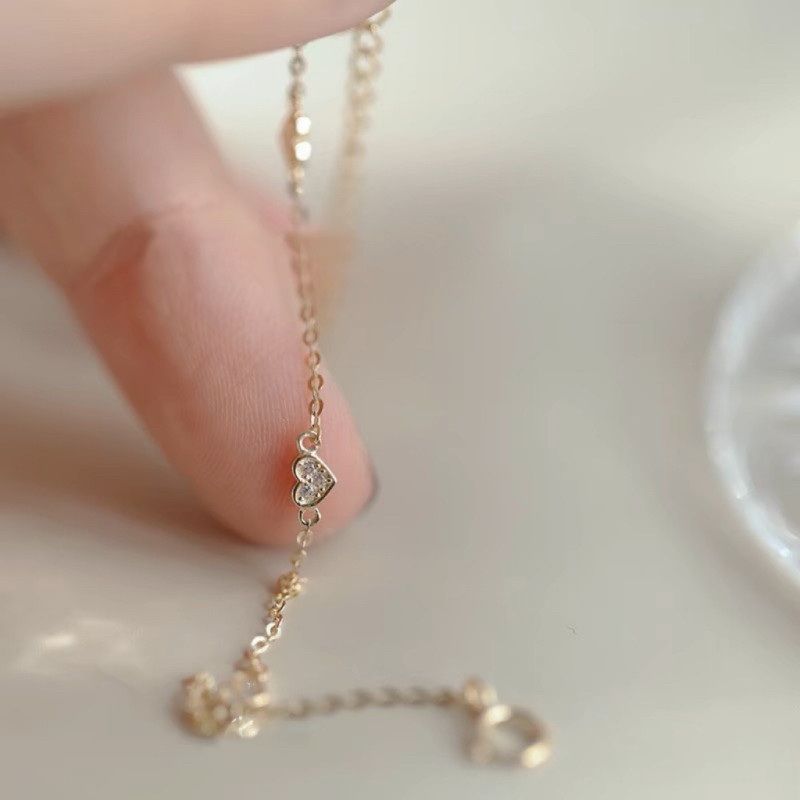 爱心小众ins时尚韩系百搭s925纯银镀14k金精致轻奢气质手链女,饰品/流行首饰/时尚饰品新,手链,淘宝优惠券,粉丝福利购,淘宝优惠卷