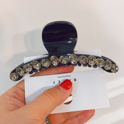 【11cm】抓夹发夹璀璨k9水钻后脑勺鲨鱼夹韩国东大门高级感发饰