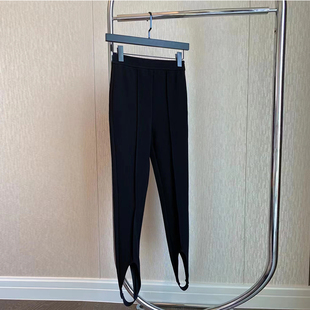 欧洲站2025年早春新品时髦复古蹬脚腿精紧致高密弹力塑形踩脚裤女