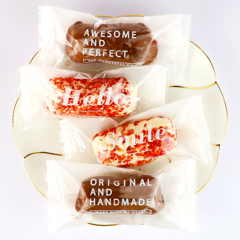 500只奶酥包装金色杏仁脆燕麦饼干袋太妃糖牛轧糖烘焙食品机封袋