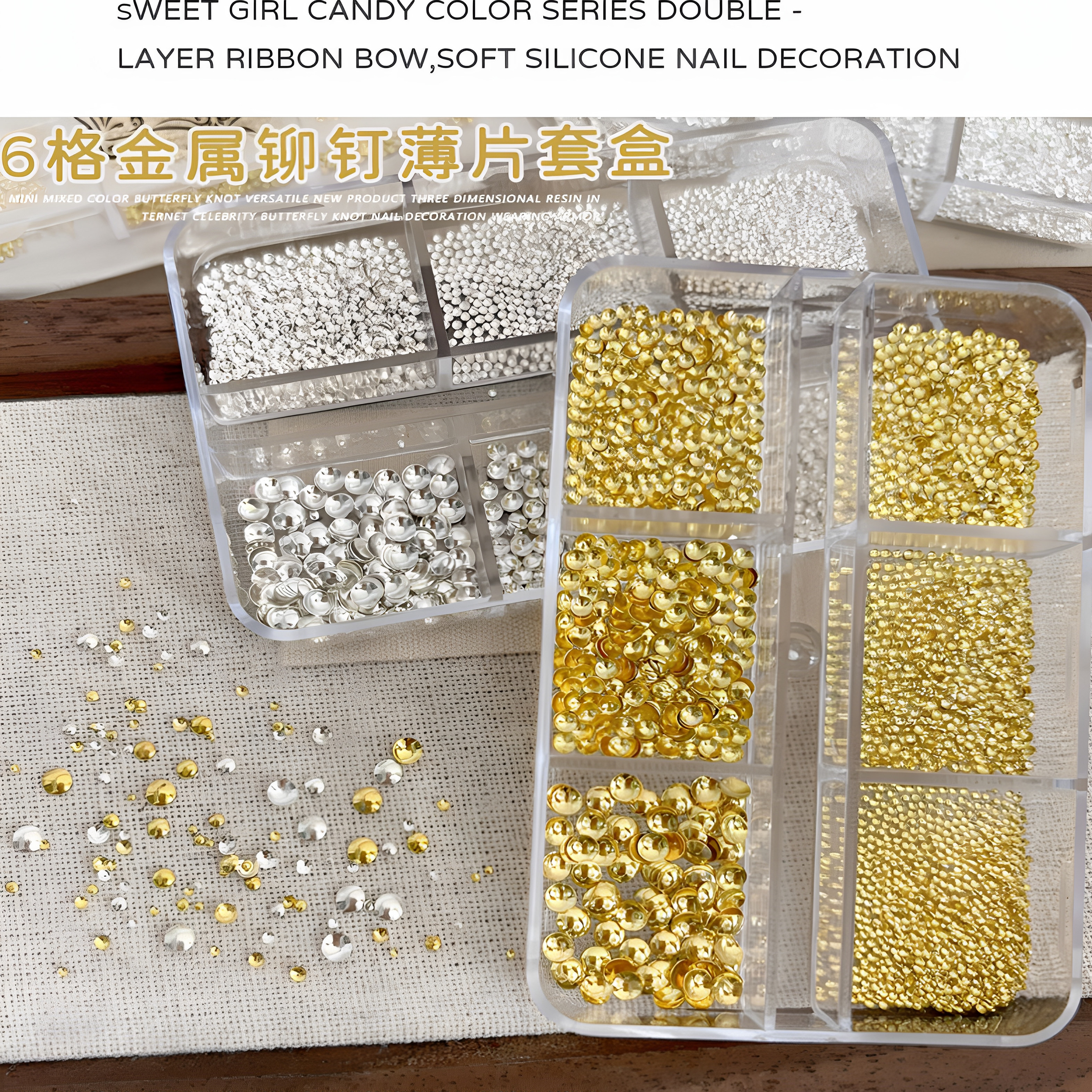 3000颗小米粒铆钉美甲饰品金属半圆点空心银色薄片网红爆款指甲钻,彩妆/香水/美妆工具,美甲工具,淘宝优惠券,粉丝福利购,淘宝优惠卷