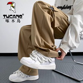 裤 子男春秋季 美式 啄木鸟机能工装 宽松直筒阔腿青少年大口袋休闲裤