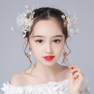 儿童皇冠头饰公主女童王冠小孩发箍韩版花童耳环头花花环结婚配饰