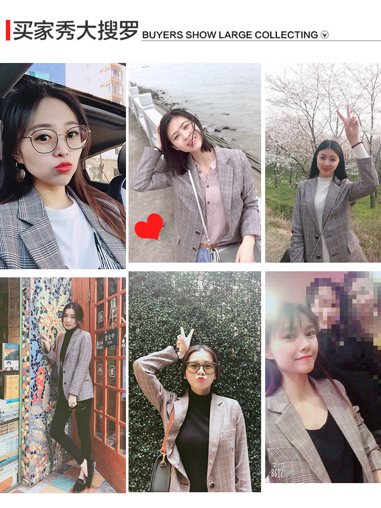 PLAID SMALL SUIT WOMENS 2024 SPRING AND AUTUMN CLOTHES NEW KOREAN VERSION SLIM RETRO CHECK CASUAL JACKET SHORT SUIT