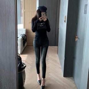 “韩女丰胯修容裤”2024秋冬新款加绒保暖细腰瘦腿显瘦小脚牛仔裤