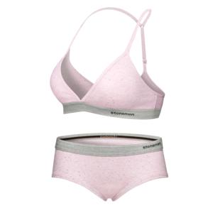 stonemen潮牌薄款法式三角杯文胸纯棉无钢圈美背内衣女固定杯彩点