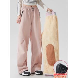 保暖棉裤女外穿冬季加绒加厚防风防水防寒极寒东北哈尔滨滑雪裤子