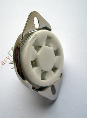 全新六脚陶瓷电子管镀银管座GZC6-21反面装适WE310A 58 2A5 6C6等