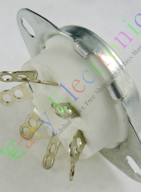 八脚陶瓷电子管镀银管座GZC8-Y-6适EL34 KT66 KT88 6V6 6n5p等