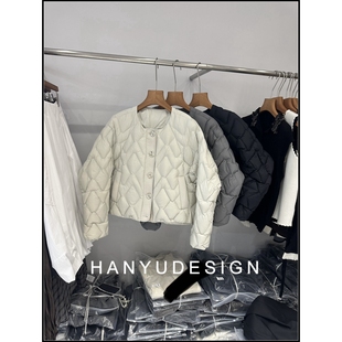 菱格蝙蝠袖 时尚 90白鹅绒服羽绒服外套 韩钰DESIGN