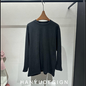 宽松T恤女 圆领长袖 韩钰DESIGN 慵懒风极简净版