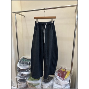 休闲裤 慵懒风松紧腰抽绳弯刀阔腿裤 韩钰DESIGN