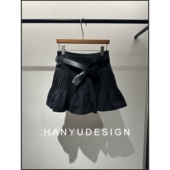 韩钰DESIGN 洋气百搭休闲百褶裙A字半身裙短裙女