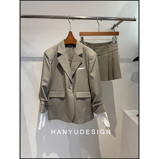 套装 轻熟卡其色简约风西装 26早春新款 女 韩钰DESIGN