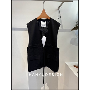 羊毛极简风黑色无袖 26早春新款 马甲女 韩钰DESIGN