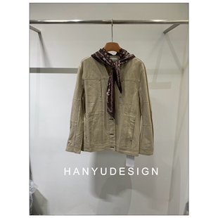 带丝巾压明线宽松短外套女 25早秋新 韩钰DESIGN