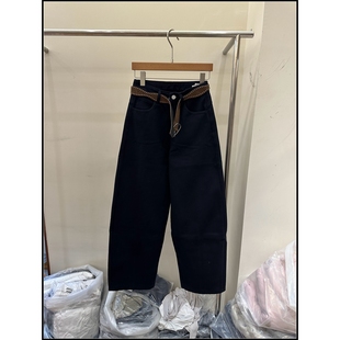 饰加绒100%棉弯刀牛仔裤 洋气百搭腰带装 女 韩钰DESIGN