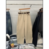 韩钰DESIGN 经典 洋气净版 加绒加厚阔腿弯刀牛仔裤 女