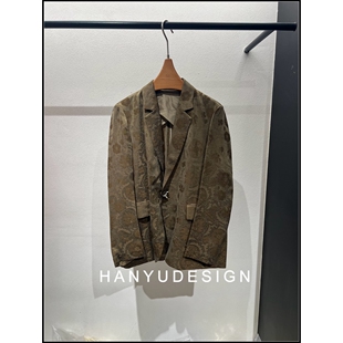 棕色老钱风复古西装 26早春新款 外套女 韩钰DESIGN