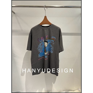 涂鸦印花高街风短袖 美式 26早春新款 T恤 韩钰DESIGN