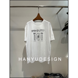 白色字母印花宽松短袖 26早春新款 T恤女 韩钰DESIGN