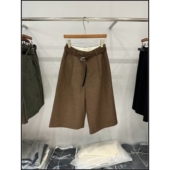 女 极简风高腰显瘦羊毛直筒阔腿裤 韩钰DESIGN 短款