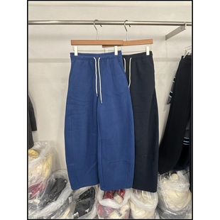 女 简约百搭抽绳松紧腰弯刀阔腿休闲裤 韩钰DESIGN