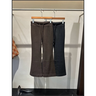 长裤 羊毛呢子休闲裤 松紧腰抽绳微喇裤 女 韩钰DESIGN