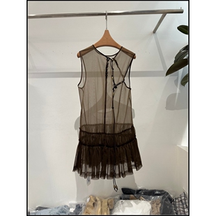 设计感无袖 26早春新款 纱质荷叶边叠穿吊带女 韩钰DESIGN