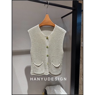 小香风简约圆领针织马甲女 26早春新款 韩钰DESIGN