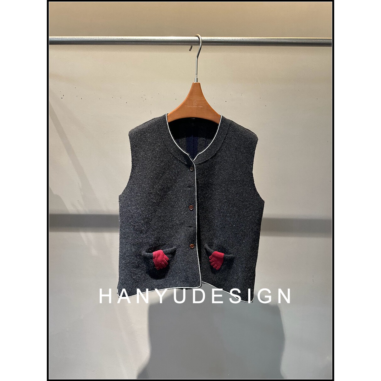 【韩钰DESIGN】 精致小香风双面羊绒羊毛呢子外套马甲