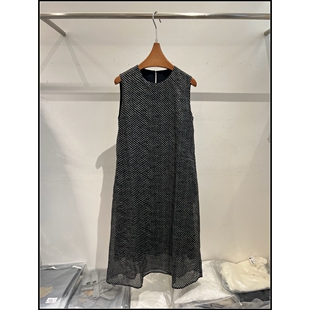 100%苎麻极简风无袖 26早春新款 条纹连衣裙女 韩钰DESIGN