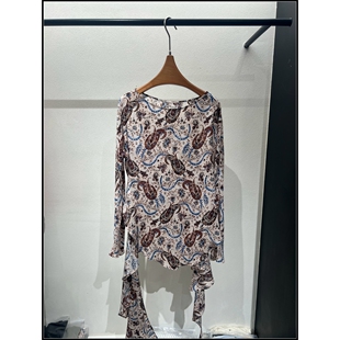 衬衫 100%人丝复古印花长袖 26早春新款 女 韩钰DESIGN