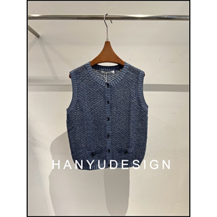 小香风圆领无袖 26早春新款 针织马甲女 韩钰DESIGN