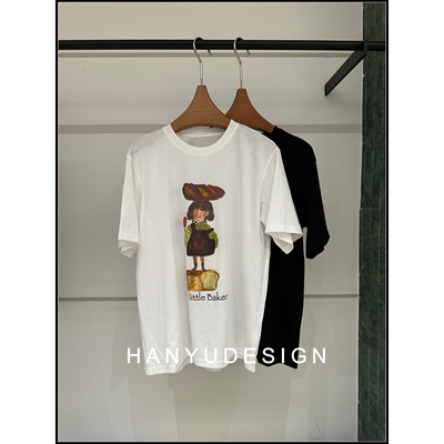【韩钰DESIGN】26夏季新款 卡通印花宽松圆领短袖T恤女