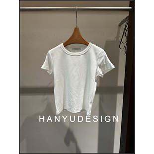 纯色白色短袖 基础款 26早春新款 T恤女 韩钰DESIGN