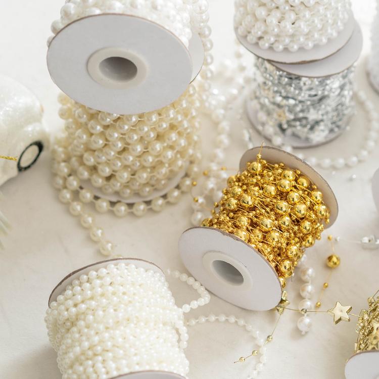 圣诞圆形串串珠链圣诞树装饰DIY布置圣诞节装饰星星挂饰圣诞链条