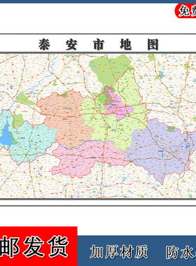 泰安市地图山东省年墙贴画区域颜色划分街道