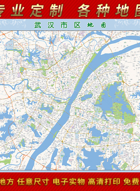 2025年武汉市城区地图办公室街道墙壁装饰实物定制街道