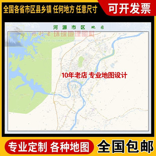 超大巨幅 河源市区地图订制定做 城市城区海报2025新版装饰画街道