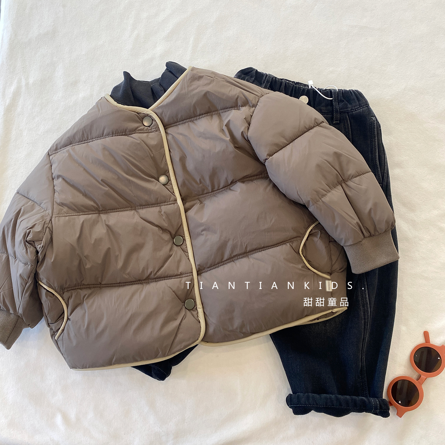 男童韩版无领羽绒服冬季女宝