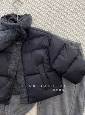 小童暗扣保暖羽绒服男女宝冬季
