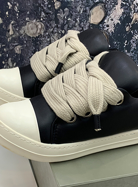 RO暗黑风小胖丁面包鞋男女情侣2025新款增高厚底板鞋粗鞋带休闲鞋