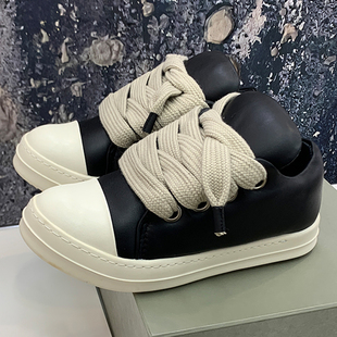 RO暗黑风小胖丁面包鞋男女情侣2025新款增高厚底板鞋粗鞋带休闲鞋