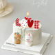 2.14情人节卡通修狗蛋糕装 饰摆件爱心love亚克力情侣表白蜡烛插件