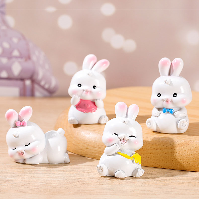 卡通可爱啵啵兔生日蛋糕装饰摆件