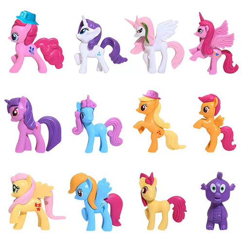 卡通独角兽彩虹小马蛋糕装饰摆件游乐场亚克力女孩小公主生日插件