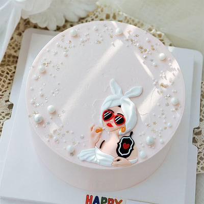 软胶墨镜女王生日蛋糕装饰摆件