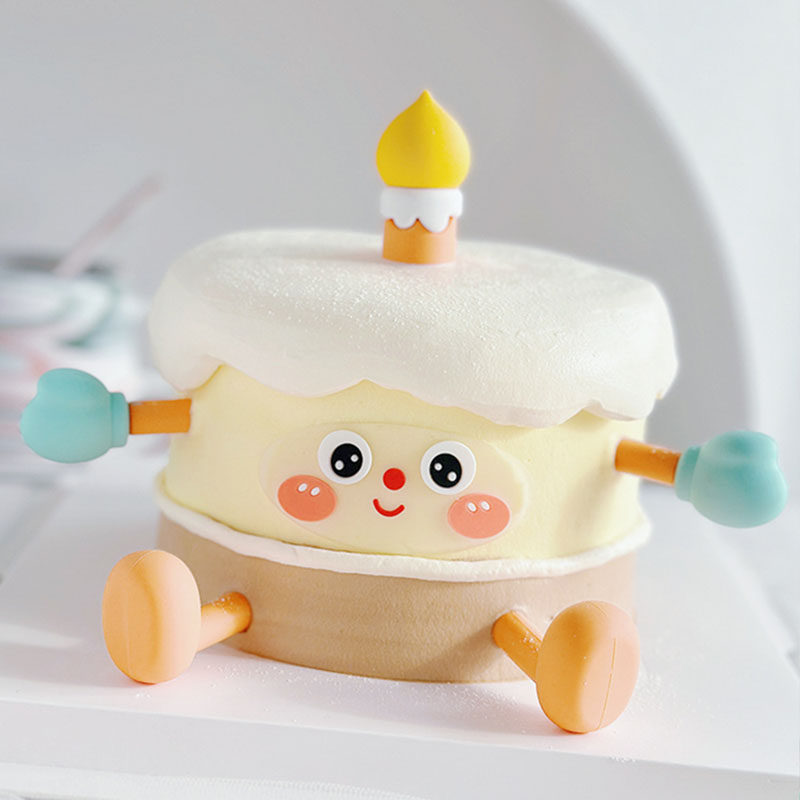 卡通蜡烛生日蛋糕装饰摆件插件