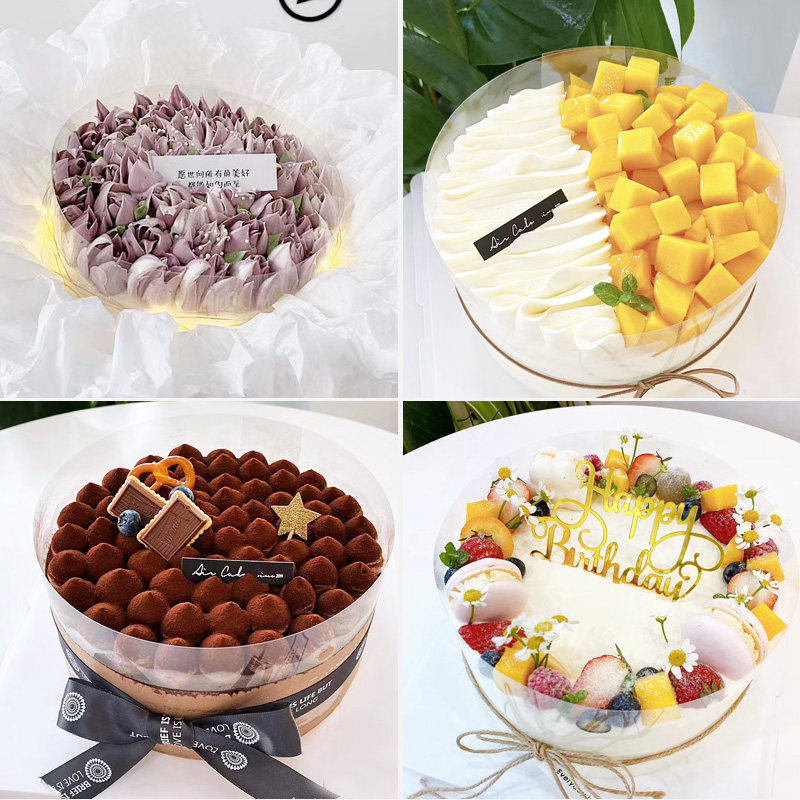 透明慕斯围边蛋糕围边硬质6810cm烘焙生日蛋糕边塑料12.5丝商用